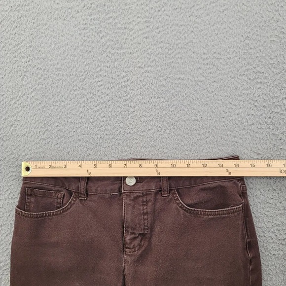 Chaps Jeans Womens 2P Brown Petite Straight Leg Comfort Casual Low Rise Pocket - Picture 12 of 13